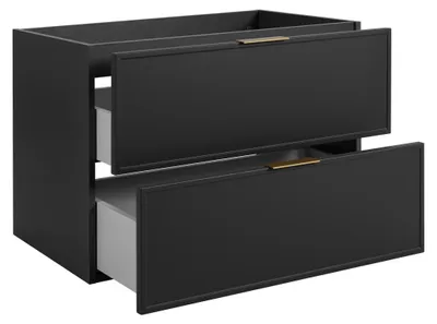 Produktbild von Badezimmerschrank Dunkelgrau + goldener Griff, 46 x 80 x 57 cm