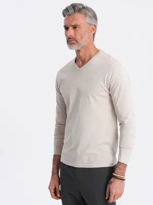Produktbild von Ombre Clothing Langarm-T-Shirt für Männer Hespexia hell beige S