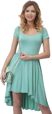 Produktbild von Damen Kleid Dress Asymetrisch Top Raffungen Minikleid Gr. S/M; Mintgrün