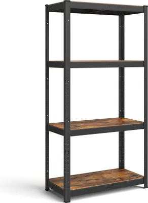 Produktbild von SONGMICS Standregal, 4 Ablagen, verstellbar, 40 x 80 x 160 cm, bis 520 kg belastbar, für Küche, Wohnzimmer, vintagebraun-schwarz
