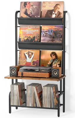 Produktbild von Extra großer Plattenkasten - Vinyllagerung - Vertikales Design - 70 cm x 30 cm x 144 cm