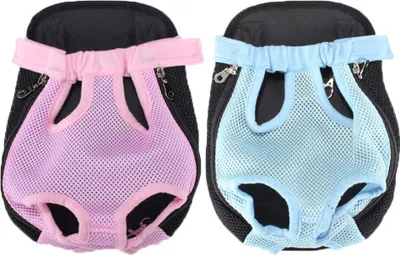 Imagen del producto de Transportador para perros de malla transpirable, tipo mochila para el pecho, color rosa, talla L
