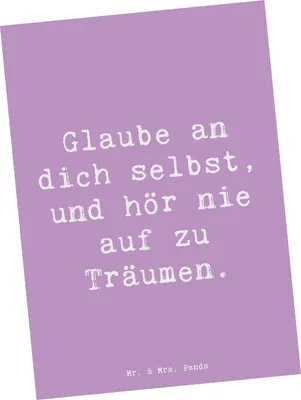 Produktbild von Mr. & Mrs. Panda Postkarte Spruch Glaube an sich selbst - Lavendeltraum - Geschenk, Stimmungen, Postkarten, positives Denken, Inspiration, Mut, Grußkarte, Motivation