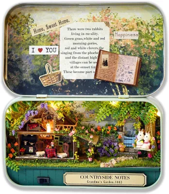 Produktbild von DIY Miniaturhaus Bausatz in Box zum Bauen, handgefertigtes Mini-Theater
