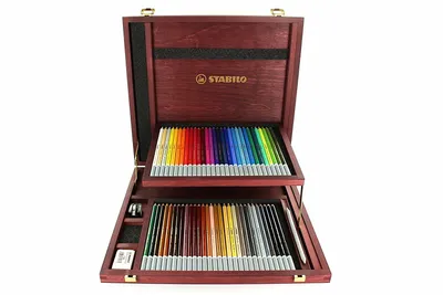 Produktbild von Pastellkreidestift - STABILO CarbOthello - 60er Holzkoffer - mit 60 verschiedenen Farben