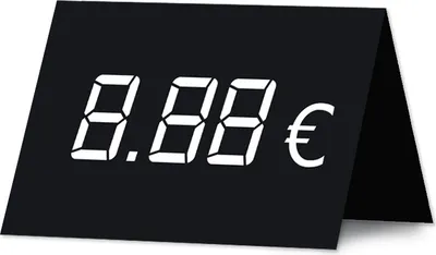 Produktbild von PRICARO Preisschild "Einstellig" schwarz, 50 Stück