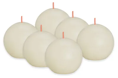 Produktbild von Bolsius Rustik Kugelkerze - Elfenbein - 6 Stück - Ø 7.6 cm - Dekorative Kerze - Länge Brenndauer 25 Stunden - Unparfümierte - Enthält Natürliches