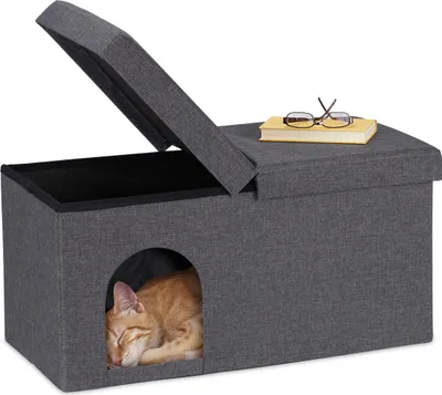 Produktbild von jaskyňa pre mačky Relaxdays v sivej farbe s vekom