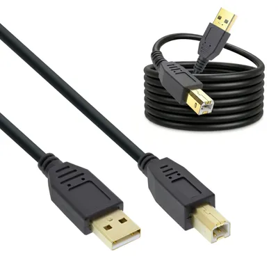Produktbild von InLine USB 2.0 Kabel, A an B, schwarz, Kontakte gold, 10m, 10 m, USB A, USB B, USB 2.0, Stecker/Stecker, Schwarz