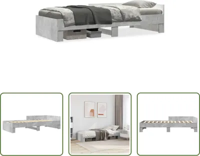 Produktbild von The Living Store Bettgestell Betongrau 90x190 cm Holzwerkstoff