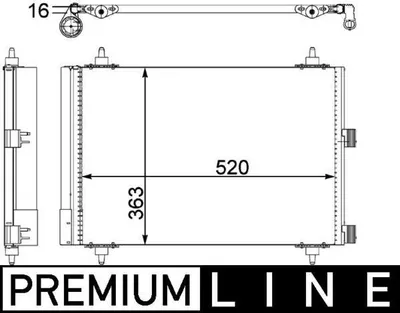 Immagine prodotto di MAHLE AC 447 000P Condensatore climatizzatore Condensatore climatizzatore adatto per PEUGEOT PARTNER Furgone + Essiccatore