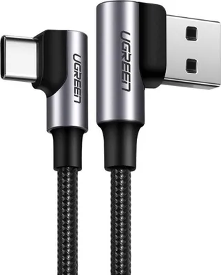 Produktbild von Ugreen abgewinkeltes USB-A-auf-USB-C-Kabel 3A, 3 m - Grau