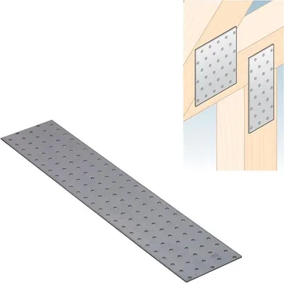Produktbild von Lochplatte 500 x 100 x 2,00 mm Flachverbinder Holzverbinder verzinkt