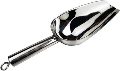 Image de Cuillère à glace en acier inoxydable, pour grains de café et farine, grattoir alimentaire, ustensile de cuisine pour buffet et fêtes.