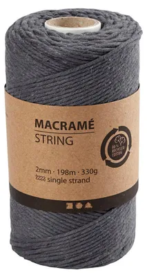 Image de Fil macramé gris 2 mm 198 m 330 g à un fil
