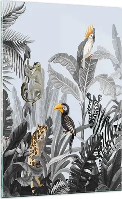 Produktbild von Bilder auf glas - Einteilig - Dschungel Tiere Tukane - 70x100cm - Glasbilder - Wandbilder - Bilder - zum Aufhängen bereit - Wanddekoration aus Glas - Glas Bilder - Wandbild auf Glas - GPA70x100-4662