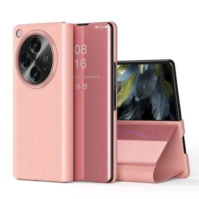 Obrázek produktu pro Pouzdro pro Oppo Find N3, zrcadlové flipové pouzdro View s funkcí stojánku Růžové zlato