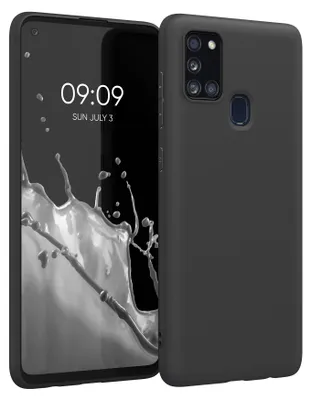 Produktbild von kwmobile Handyhülle für Samsung Galaxy A21s Hülle - TPU Case - Kabelloses Laden - Schutzhülle Cover in Schwarz matt