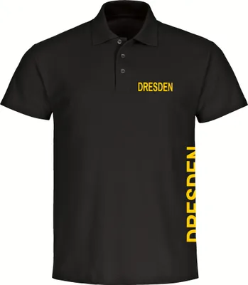Produktbild von multifanshop Poloshirt - Dresden - Brust & Seite, schwarz, Größe L