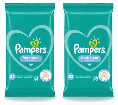 Imagen del producto de 2 paquetes de toallitas húmedas Pampers Fresh Clean - Paquete económico - 2 unidades