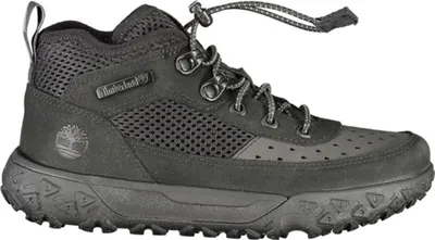 Produktbild von Uni Kinderschuh schwarz mit Zugband und Kontrastdetails