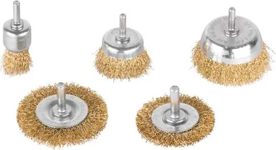 Image de Brosse de meulage Tigerlion 8240, coupelle, ondulée, jeu de 5 brosses, avec queue