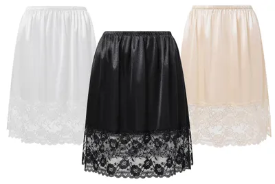 Productafbeelding van Set van 3 Korte Onderrok met Kanten Taille