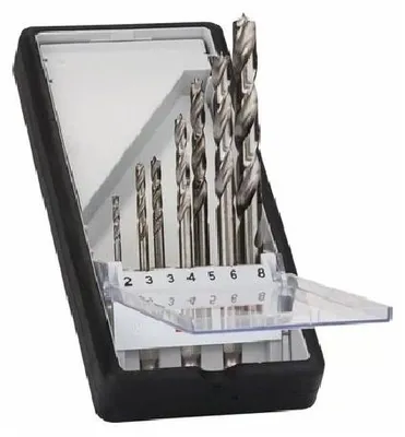 Image de Coffret de 7 mèches à bois hélicoidales 1/4'' - BOSCH - 2607019923
