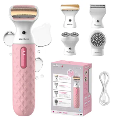 Produktbild von Webber LG400 Damenrasierer, Trimmer und Epilierer, Wet&Dry für Körper und Gesicht, 4-in-1
