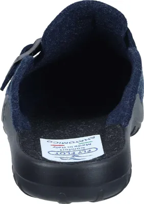 Produktbild von Fly Flot Herren Hausschuh Filz Pantoffel mit Schnalle 220090, Größe:44 EU, Farbe:Blau