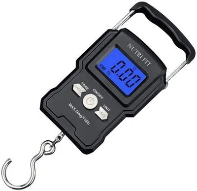 Zdjęcie produktu dla Cyfrowa waga do bagażu z hakiem, 50 kg / 110 lb, czarna