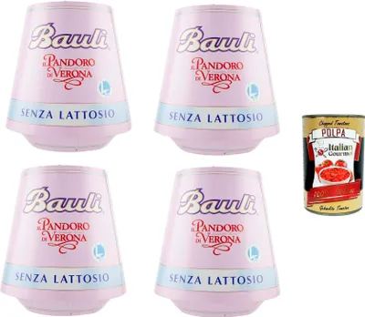 Produktbild von Bauli Pandoro di Verona Senza Lattosio Pandoro di Verona laktosefrei 4x700gr + Italian Gourmet polpa 400g