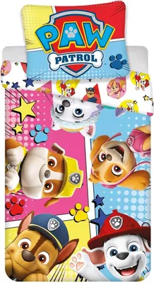 Produktbild von Paw Patrol Comic Bettbezug 140×200cm, 70×90 cm