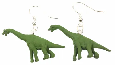 Produktbild von Dinosaurier Brachiosaurus Ohrringe Dino Miniblings Gummi Pflanzenfresser grün