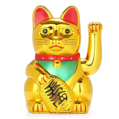 Produktbild von Minicee Maneki Neko Winkekatze 16 cm Glückskatze Gold