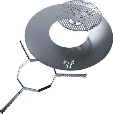 Produktbild von Grillring 55 cm + Grilleinsatz ø 20cm + Auflageleiste | Rund | Stahl | Plancha, Größe:55er Grillring + Grilleinsatz + Auflageleiste