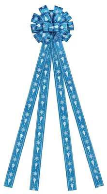Kranzschleife mit Drahtrand, blau, 33x131 cm, handgefertigt