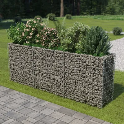Produktbild von vidaXL Gabionové zvýšené lôžko z pozinkovanej ocele 270 × 50 × 100 cm