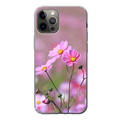 Produktbild von MuchoWow® Handyhülle Schutzhülle Hülle für iPhone 13 Pro Blumen - Draußen - Rosa Silikon Softcase Handy Hülle - Handy-Tasche