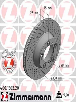Produktbild von ZIMMERMANN Coat Z Bremsscheibe Hinten Rechts für PORSCHE 911 (996) 330mm 460.1563.20