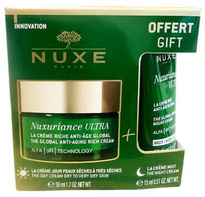 Immagine prodotto di Nuxe Nuxuriance Ultra Set per il viso: Crema Ricca Anti-Età Globale + Crema Notte Anti-Età Globale 50 ml + 15 ml