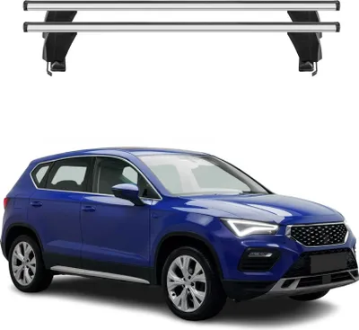 Image de Menabo Barres de toit Transversales pour Seat Ateca 2016-2020 Alu Noir ABE 2x