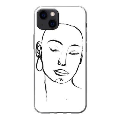 Produktbild von MuchoWow® Handyhülle Schutzhülle Hülle für iPhone 13 mini Frau - Gesicht - Porträt Silikon Softcase Handy Hülle - Softcase