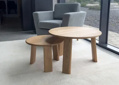 Produktbild von 2-er Set Couchtisch/Beistelltisch 'Oslo' Wildeiche massiv geölt