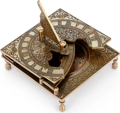 Produktbild von Maritim Sonneuhr-Kompass aus Messing antik 8x8cm Richtungsanzeiger Orientierung