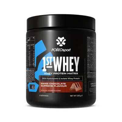 Immagine prodotto di Polleo Sport 1st Whey, 250 g - Cioccolato svizzero supremo