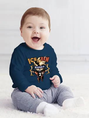 Produktbild von Baby Langarmshirt Ninja Kid Comic Ich bin schon 1 (2) Babyshirt Jungen Mädchen Shirt Moonworks® 2 Jahre navy 56/62 (1-3 Monate)