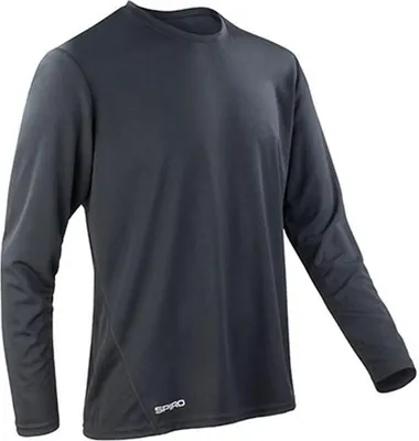 Produktbild von SPIRO S254M | Mens Quick Dry Trainings Longsleeve T-Shirt - Farbe: Black - Größe: S