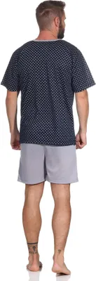 Produktbild von Herren Pyjama Short und Tshirt Schlafanzug Nachthemd, Navi/M