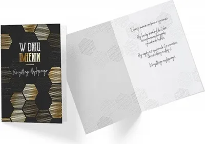 Obrázok produktu pre Kartička s blahoželaním k meninám, čierno-zlatá